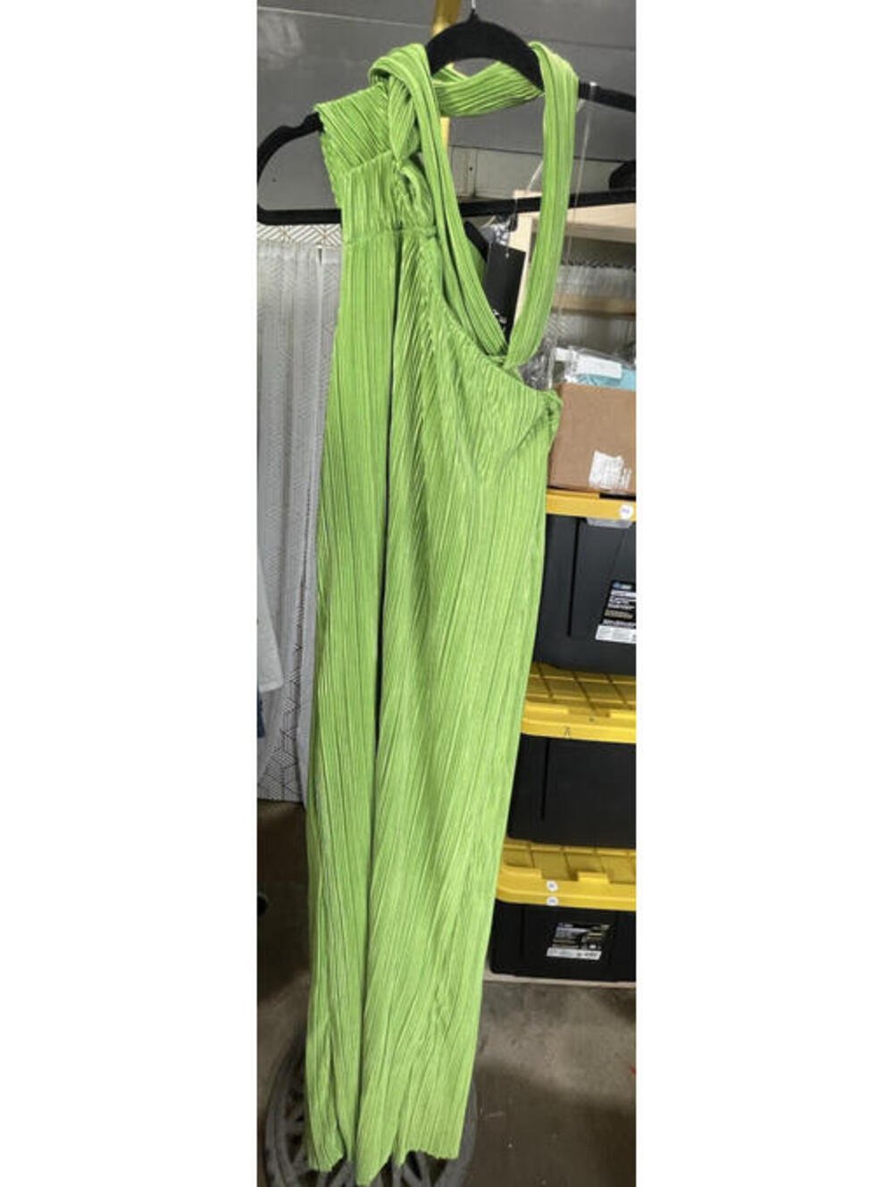 Lovely Grace Plisse Maxi Dress Green One Shoulder Plus Sz 2X Special OccasionNWT